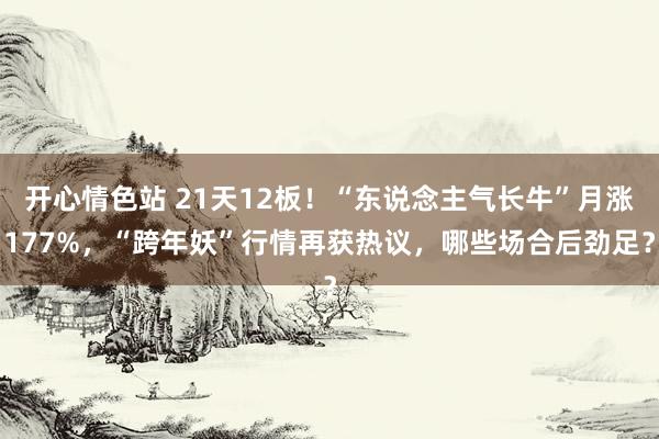 开心情色站 21天12板！“东说念主气长牛”月涨177%，“跨年妖”行情再获热议，哪些场合后劲足？