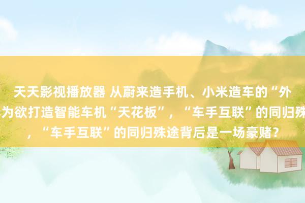 天天影视播放器 从蔚来造手机、小米造车的“外卷”故事说开去：华为欲打造智能车机“天花板”，“车手互联”的同归殊途背后是一场豪赌？