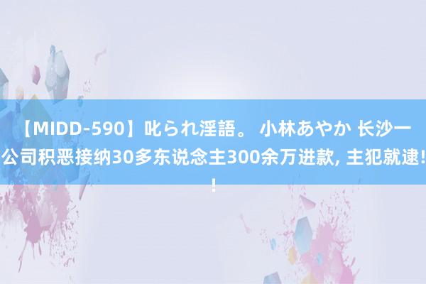 【MIDD-590】叱られ淫語。 小林あやか 长沙一公司积恶接纳30多东说念主300余万进款, 主犯就逮!