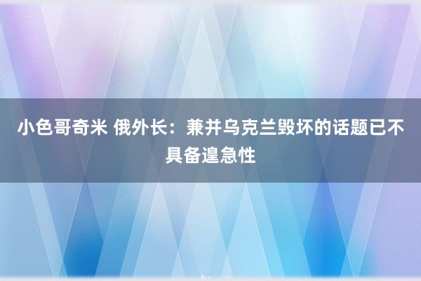 小色哥奇米 俄外长：兼并乌克兰毁坏的话题已不具备遑急性