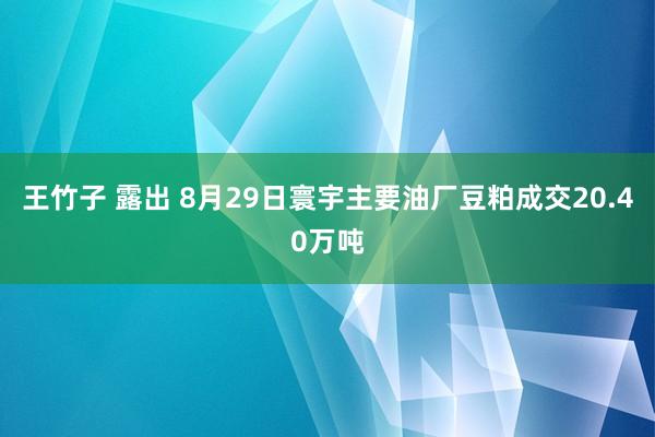 王竹子 露出 8月29日寰宇主要油厂豆粕成交20.40万吨