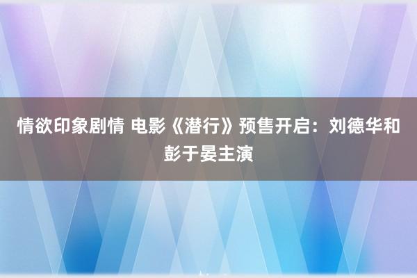 情欲印象剧情 电影《潜行》预售开启：刘德华和彭于晏主演