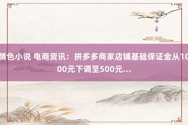 情色小说 电商资讯：拼多多商家店铺基础保证金从1000元下调至500元...