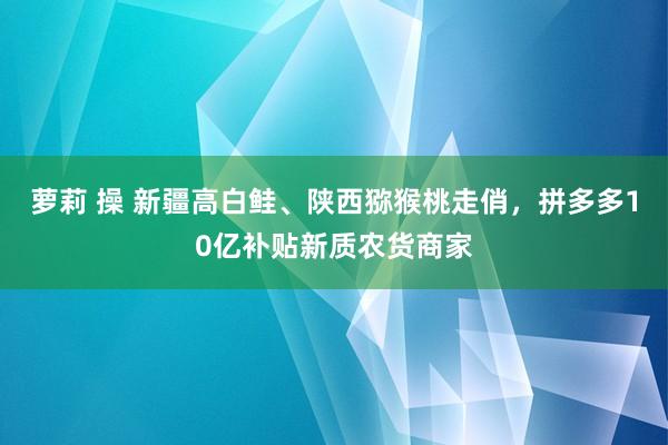 萝莉 操 新疆高白鲑、陕西猕猴桃走俏，拼多多10亿补贴新质农货商家