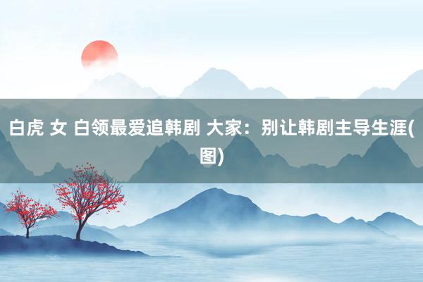 白虎 女 白领最爱追韩剧 大家：别让韩剧主导生涯(图)