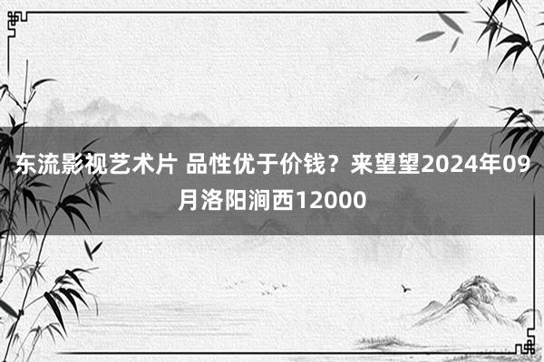 东流影视艺术片 品性优于价钱？来望望2024年09月洛阳涧西12000